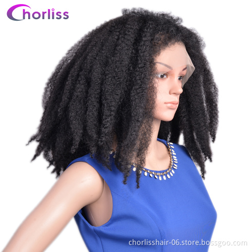 Cheap 14 Inch Synthetic Fiber Marley Braid Afro Kinky Curly Caterpillar Explosion Head Wig lace Frontal Wig For Black Women